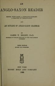 Tapa de An Anglo-Saxon reader