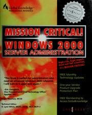 Tapa de Mission critical! Windows 2000 Server administration