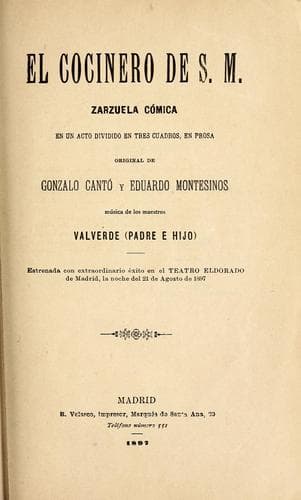 Tapa de El cocinero de S.M.