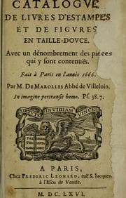 Tapa de Catalogue de livres d'estampes et de figures en taille-douce