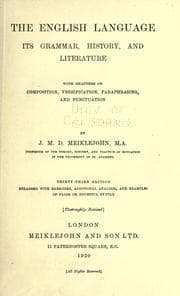 Tapa de The English language; its grammar, history and literature