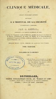 Tapa de Clinique médicale, ou, Choix d'observations recueillies à l'Hopital de la Charité (clinique de M. Lerminier)