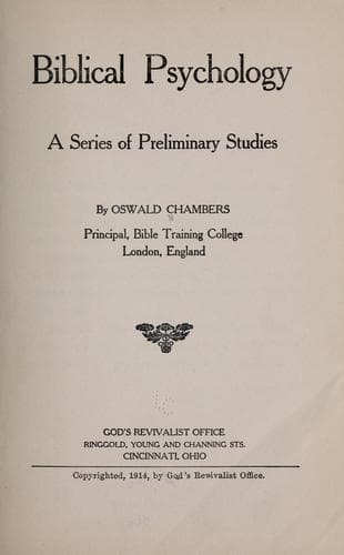 Tapa de Biblical psychology
