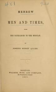 Tapa de Hebrew men and times, from the patriarchs to the Messiah