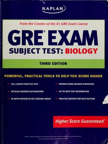 Tapa de Kaplan GRE exam subject test