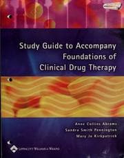 Tapa de Study guide to accompany Foundations of clinical drug therapy