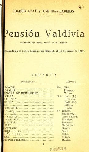 Tapa de Pensión Valdivia