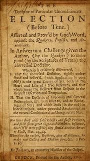 Tapa de The doctrine of particular unconditionate election (before time)