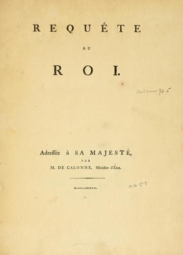 Tapa de Requête au roi