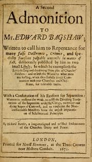 Tapa de A second admonition to Mr. Edward Bagshaw