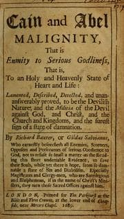 Tapa de Cain and Abel malignity, that is enmity to serious godliness, that is, to an holy and heavenly state of heart and life