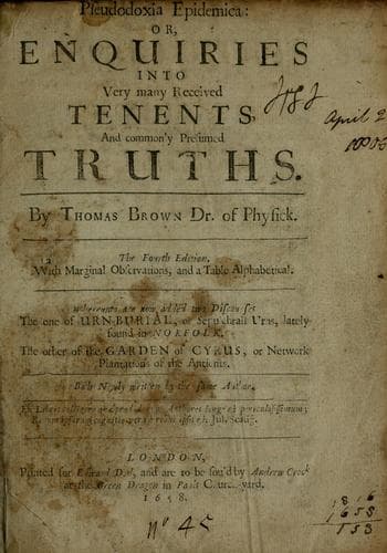 Tapa de Pseudodoxia epidemica