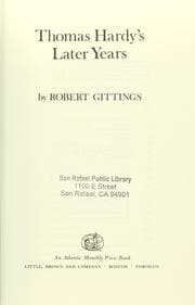 Tapa de Thomas Hardy's later years