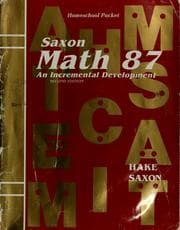 Tapa de Homeschool packet for Saxon Math 8/7, an incremental development