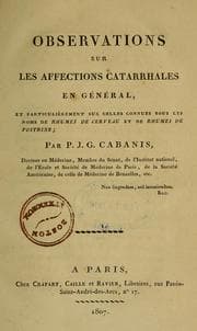 Tapa de Observations sur les affections catarrhales en général