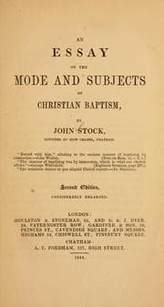 Tapa de An essay on the mode and subjects of Christian baptism