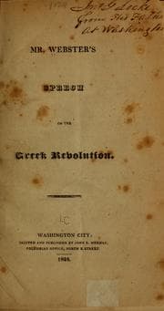 Tapa de Mr. Webster's speech on the Greek revolution