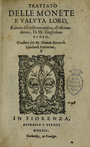 Tapa de Trattato delle monete e valvta loro