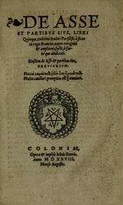 Tapa de De asse et partibus eivs