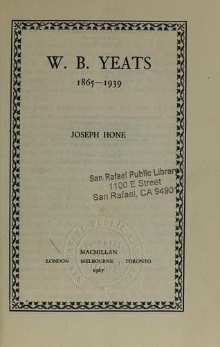 Tapa de W.B. Yeats