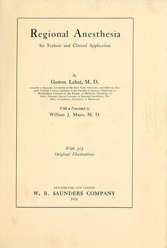 Tapa de Regional anesthesia; its technic and clinical application