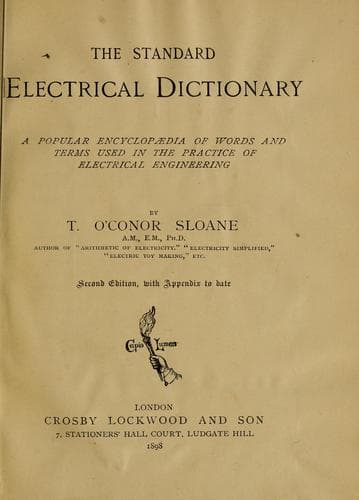Tapa de The standard electrical dictionary