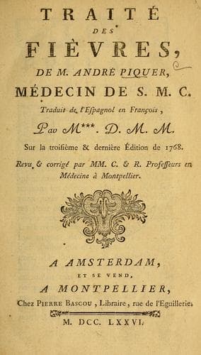 Tapa de Traité des fièvres