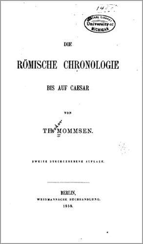 Tapa de Die römische Chronologie bis auf Caesar