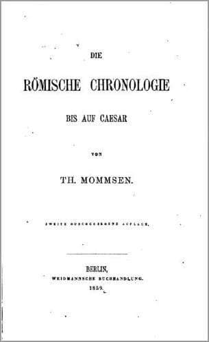 Tapa de Die römische Chronologie bis auf Caesar