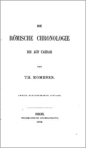 Tapa de Die römische Chronologie bis auf Caesar