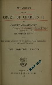 Tapa de Memoirs of the court of Charles II, by Count Grammont