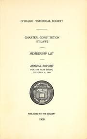 Tapa de Charter, constitution, by-laws, membership list, annual report for the year ending October 31, 1909
