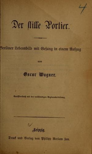 Tapa de Der stille Portier