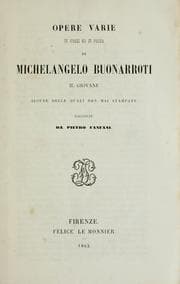 Tapa de Opere varie in versi ed in prosa, di Michel-Angelo Buonaroti