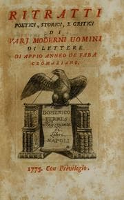 Tapa de Ritratti poetici, storici, e critici di varj moderni uomini di lettere