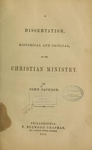 Tapa de A dissertation, historical and critical, on the Christian ministry