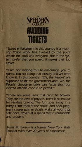 Tapa de A speeder's guide to avoiding tickets