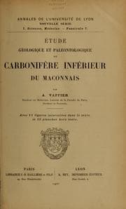 Tapa de Étude géologique et paléontologique du carbonifère inférieur du Maconnais
