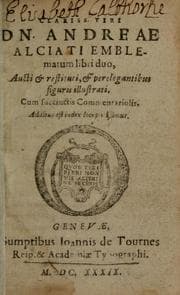 Tapa de Clariss. viri Dn. Andreae Alciati Emblematum libri duo