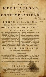 Tapa de Divine meditations and contemplations in prose and verse, on some of the most important and interesting doctrines of Christianity ...