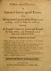 Tapa de Vindiciae contra tyrannos