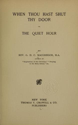 Tapa de When thou hast shut thy door