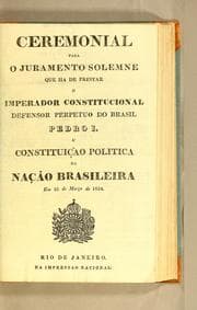 Tapa de Ceremonial para o juramento solemne que ha de prestar o imperador constitucional defensor perpetuo do Brasil Pedro I. à constituição politica da nação brasileira em 25 de março de 1824