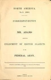 Tapa de Correspondence with Mr. Adams respecting enlistment of British subjects in the federal army