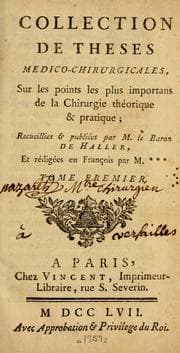 Tapa de Collection de thèses médico-chirurgicales, sur les points les plus importans de la chirurgie theorique & pratique