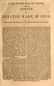 Tapa de Speech of Senator Wade, of Ohio