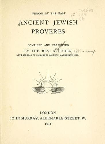 Tapa de Ancient Jewish proverbs