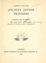 Tapa de Ancient Jewish proverbs