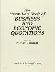 Tapa de The Macmillan book of business and economic quotations
