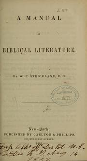 Tapa de A manual of Biblical literature